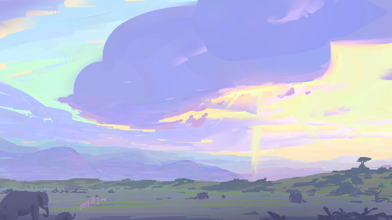 Sunset with Elephants